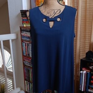 Alfani Blue Cut Out Blouse